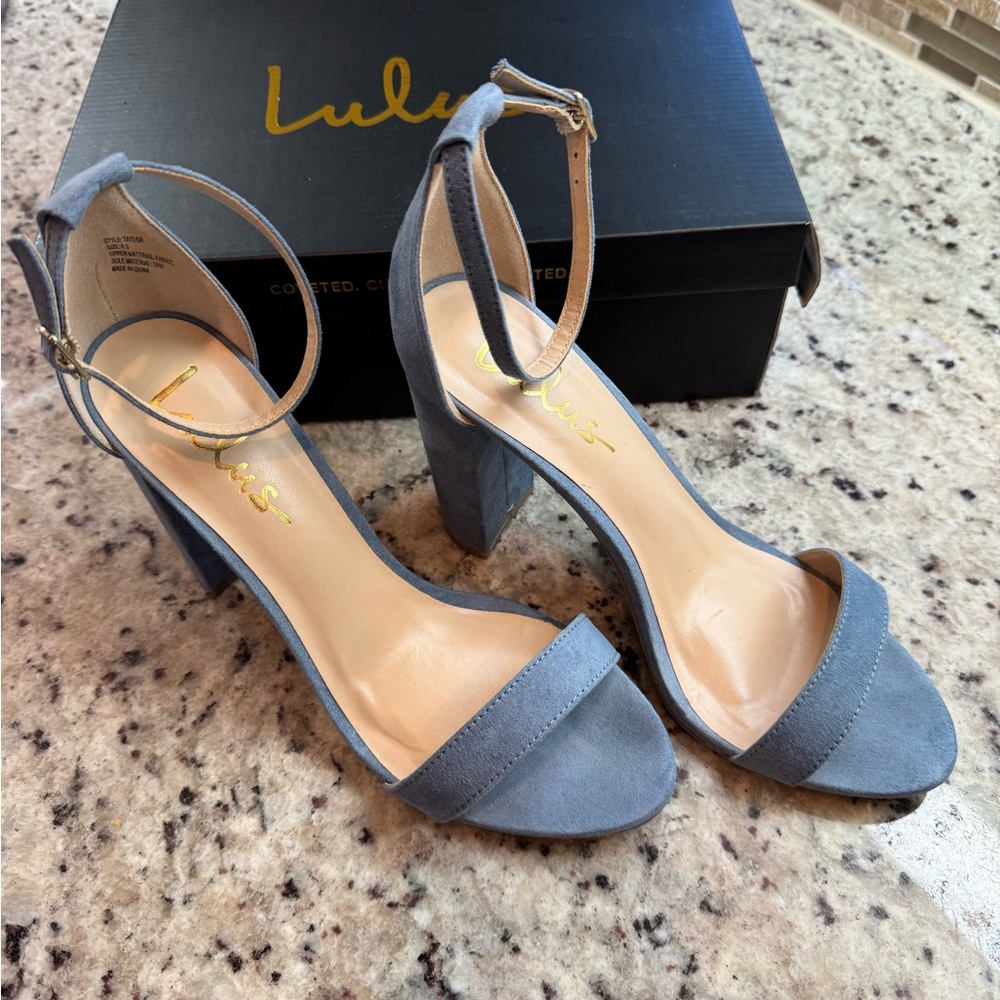SOLD Lulus blue suede sandals with box. Size 8.5